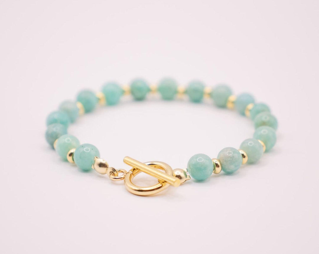 CIRCÉ | Bracelet en Amazonite et plaqué Or 18 et 24 carats