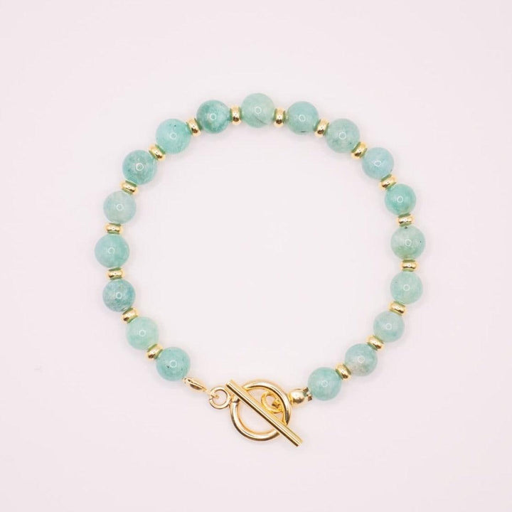 CIRCÉ | Bracelet en Amazonite et plaqué Or 18 et 24 carats