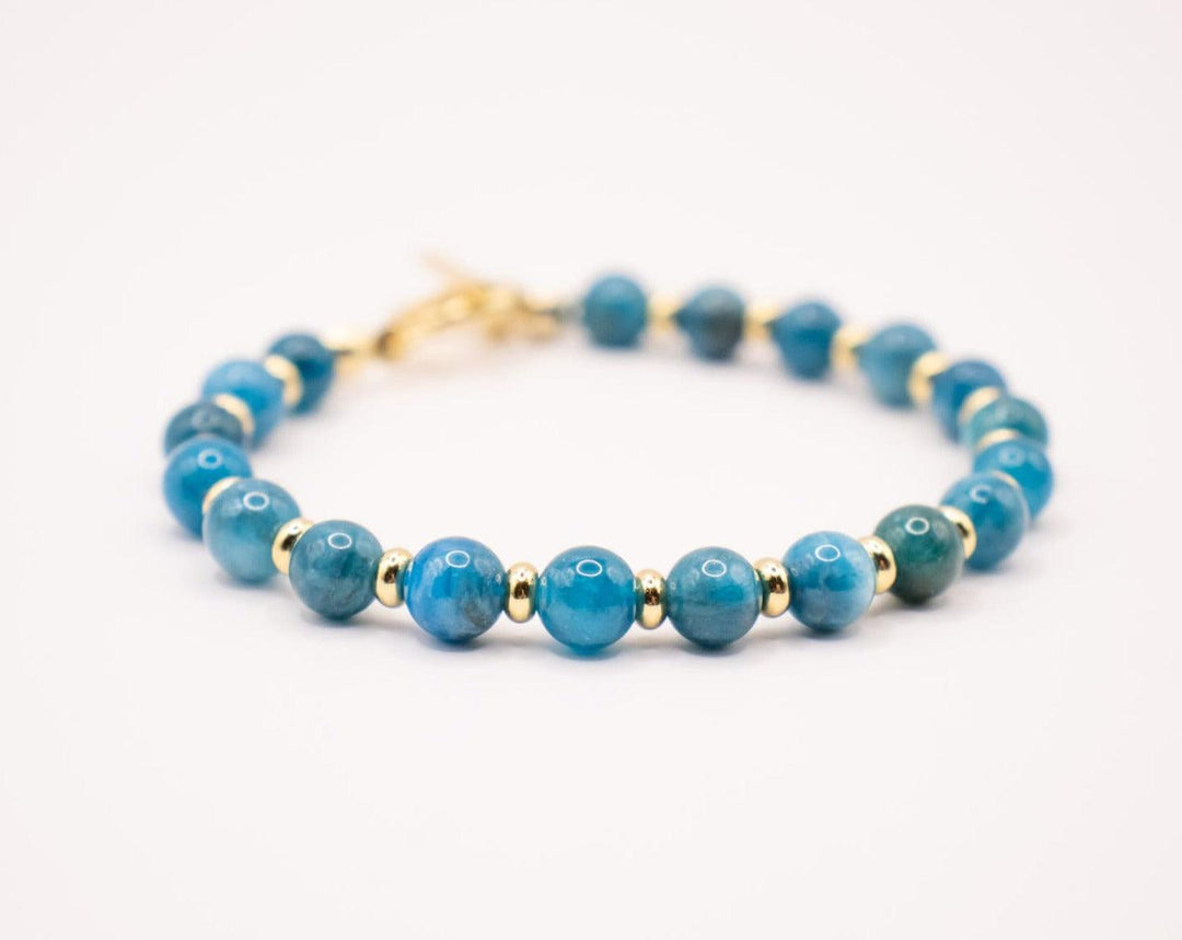 CIRCÉ | Bracelet en Apatite bleue et plaqué Or 18 et 24 carats