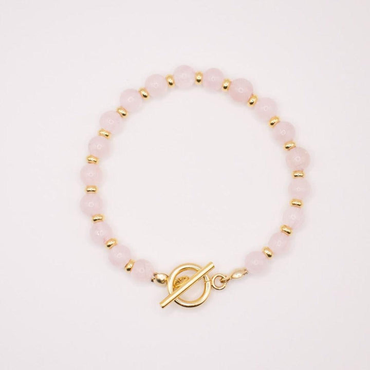 CIRCÉ | Bracelet en Quartz rose et acier inoxydable plaqué Or 18 carats
