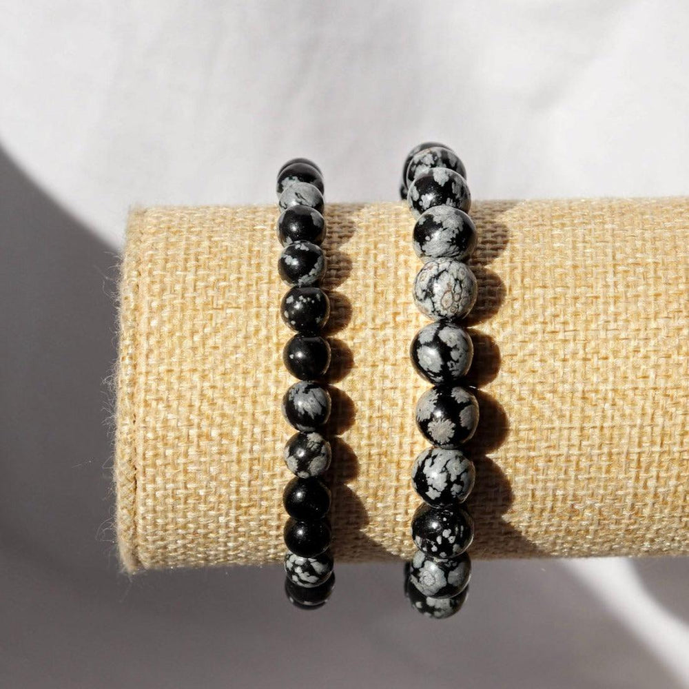 Bracelet en Obsidienne neige naturelle