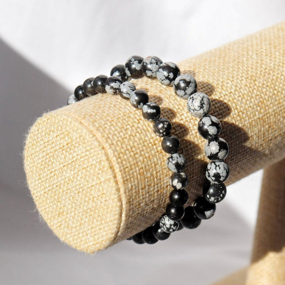 Bracelet en Obsidienne neige naturelle