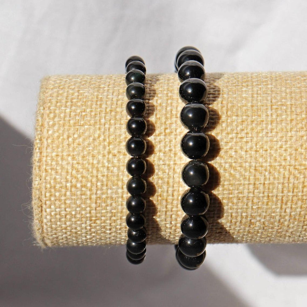 bracelet en obsidienne noire naturelle