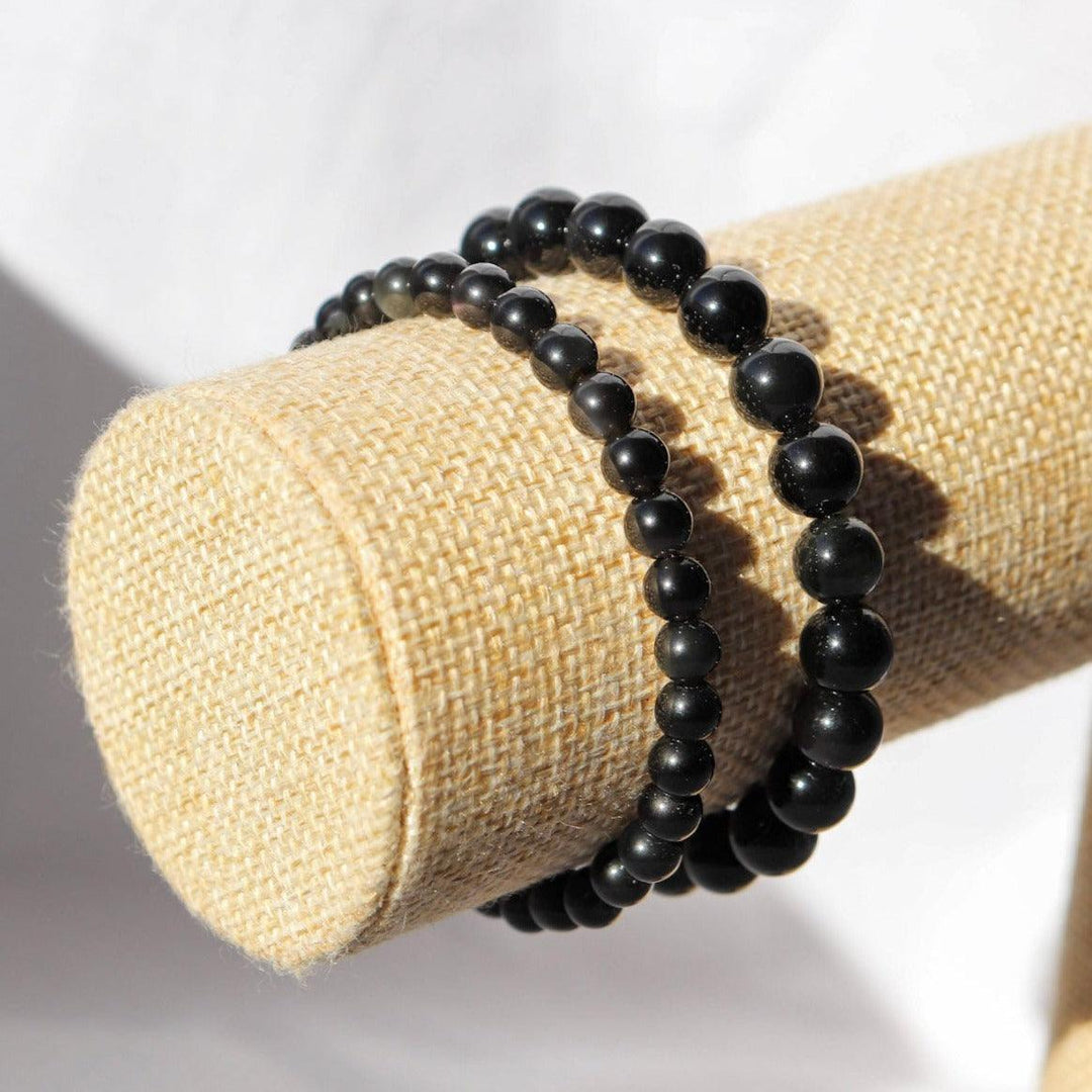 bracelet en obsidienne noire naturelle