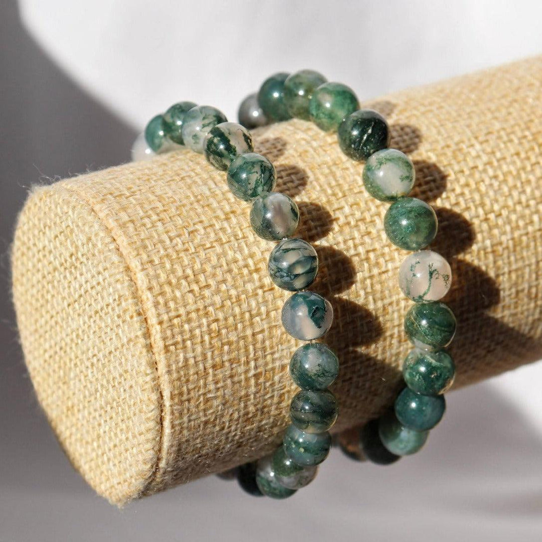 bracelet agate mousse naturelle