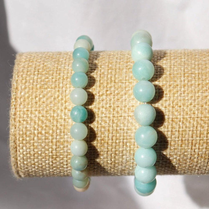 bracelet amazonite dépolie qualite B naturelle