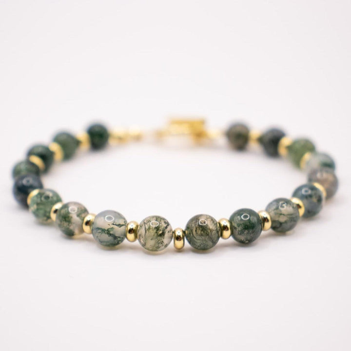CIRCÉ | Bracelet en Agate mousse et plaqué Or 18 et 24 carats