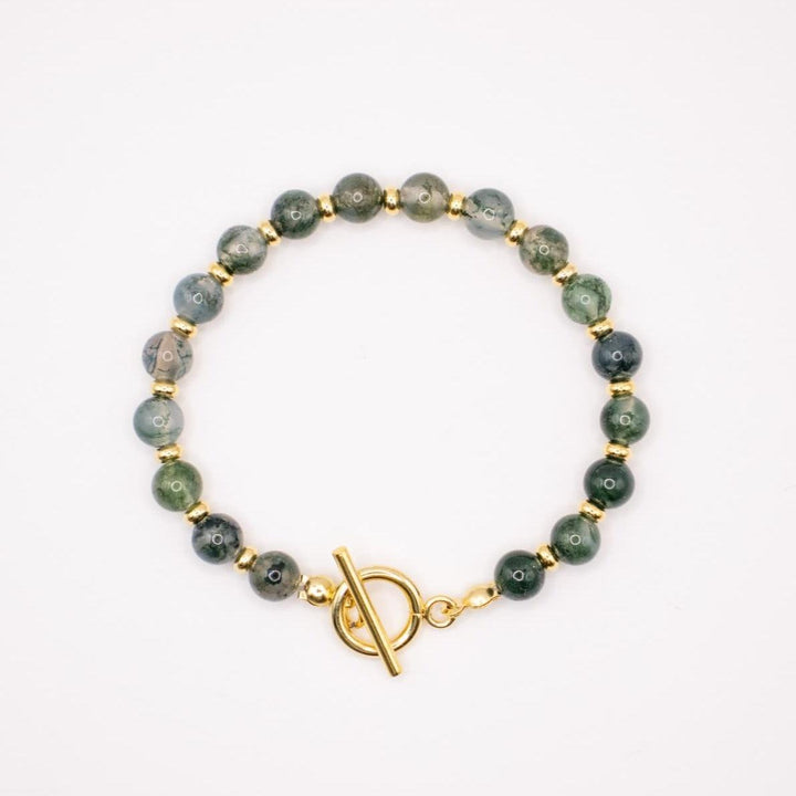 CIRCÉ | Bracelet en Agate mousse et plaqué Or 18 et 24 carats
