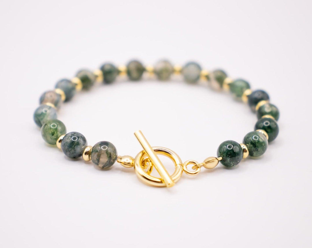 CIRCÉ | Bracelet en Agate mousse et plaqué Or 18 et 24 carats