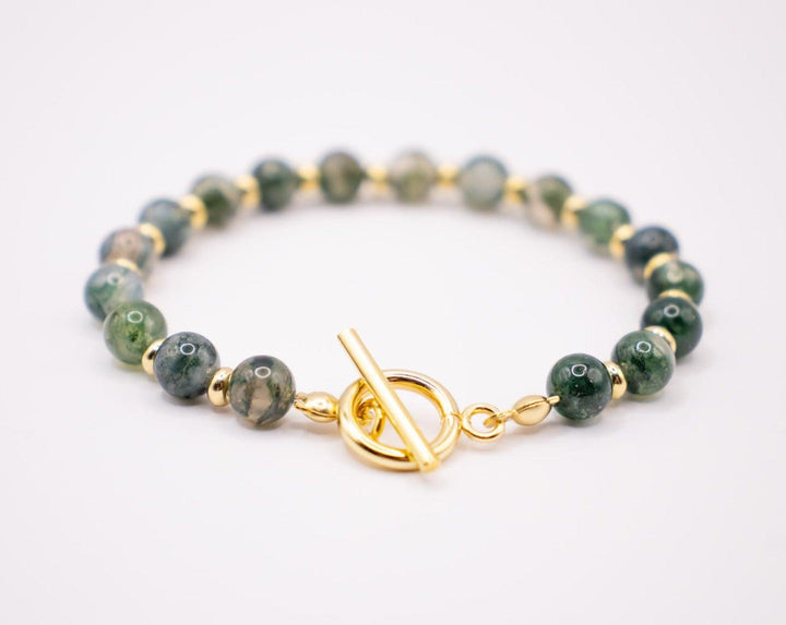 CIRCÉ | Bracelet en Agate mousse et plaqué Or 18 et 24 carats