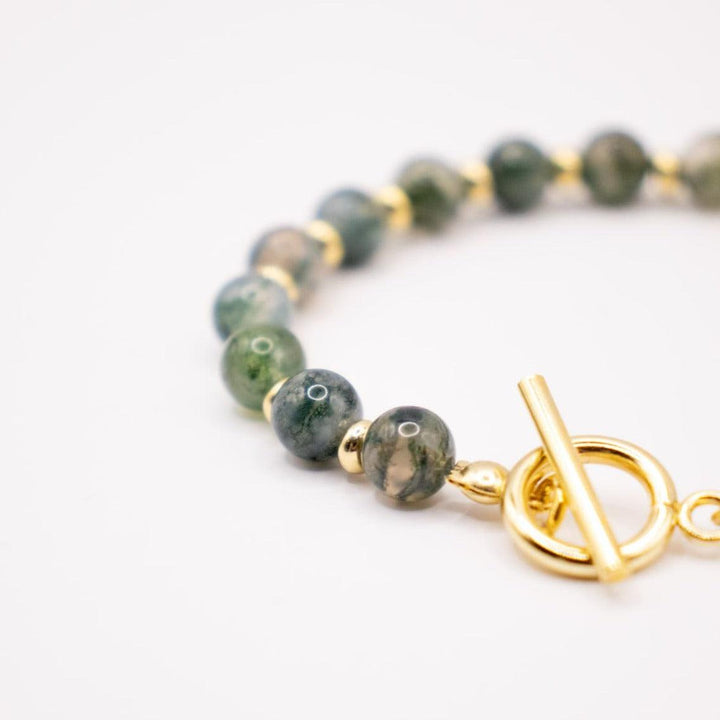 CIRCÉ | Bracelet en Agate mousse et plaqué Or 18 et 24 carats