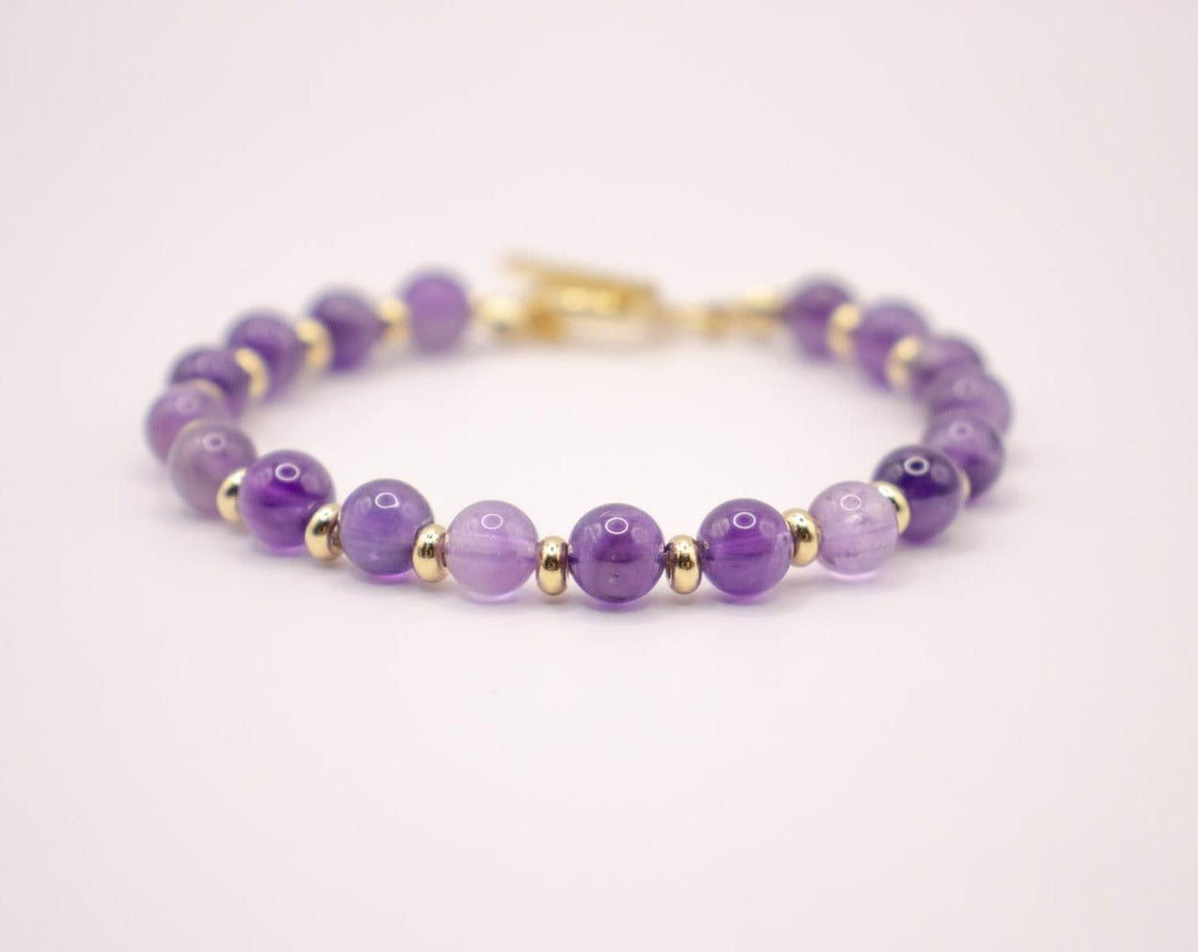 CIRCÉ | Bracelet en Améthyste et acier inoxydable plaqué Or 18 carats