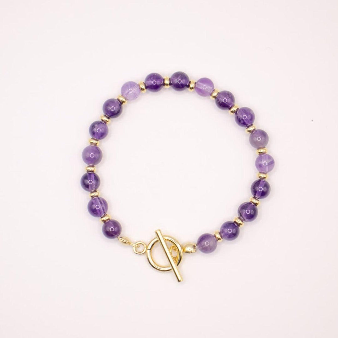 CIRCÉ | Bracelet en Améthyste et acier inoxydable plaqué Or 18 carats