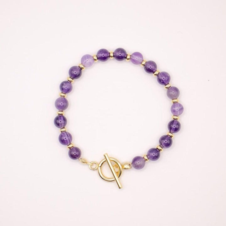 CIRCÉ | Bracelet en Améthyste et acier inoxydable plaqué Or 18 carats