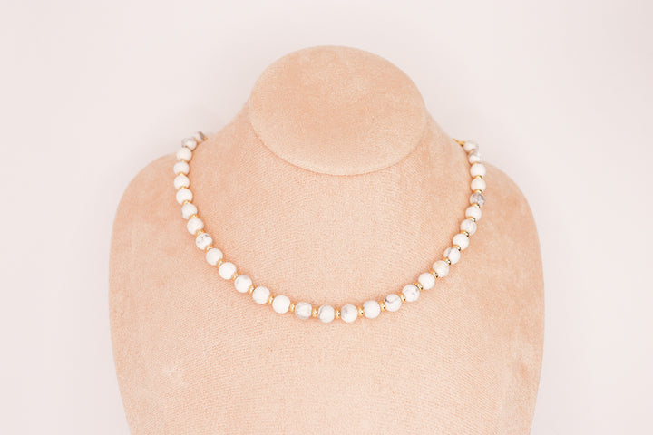 CIRCÉ | Collier en Howlite et plaqué Or 18 et 24 carats