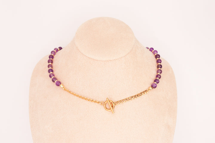 CIRCÉ | Collier en Améthyste et plaqué Or 18 et 24 carats