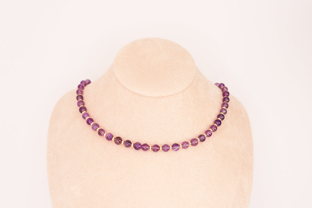 CIRCÉ | Collier en Améthyste et plaqué Or 18 et 24 carats