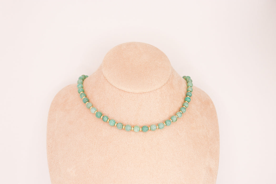 CIRCÉ | Collier en Amazonite et plaqué Or 18 et 24 carats