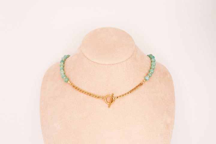 CIRCÉ | Collier en Amazonite et plaqué Or 18 et 24 carats