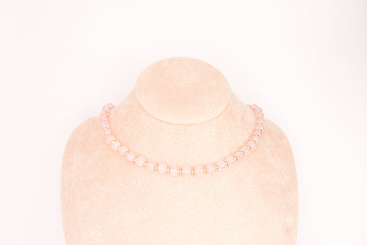 CIRCÉ | Collier en Quartz rose et plaqué Or 18 et 24 carats