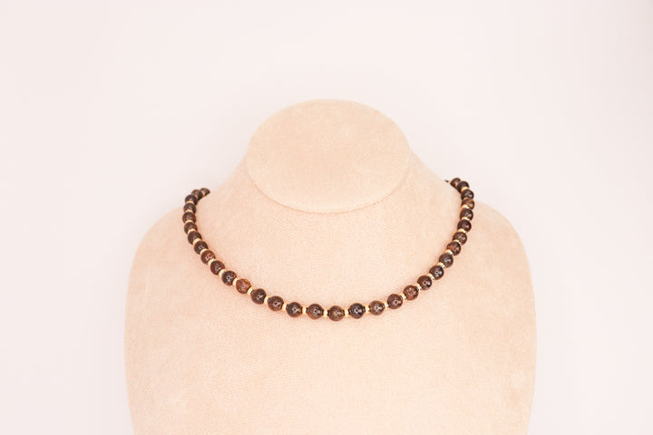 CIRCÉ | Collier en Bronzite et plaqué Or 18 et 24 carats
