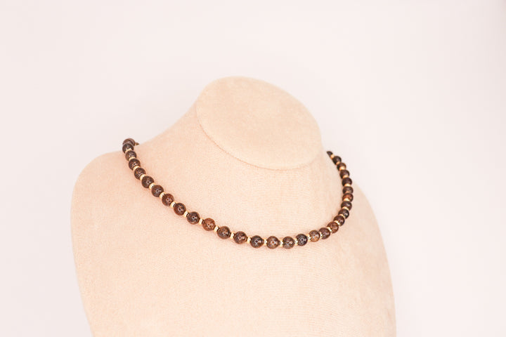CIRCÉ | Collier en Bronzite et plaqué Or 18 et 24 carats