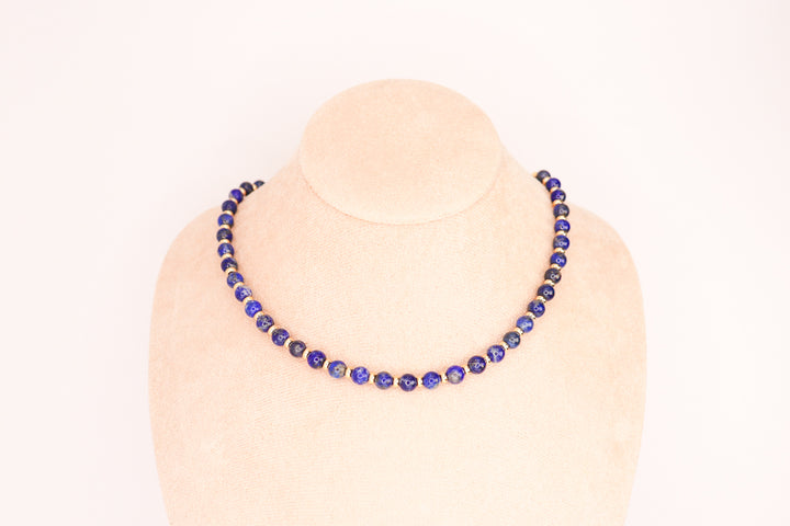 CIRCÉ | Collier en Lapis lazuli et plaqué Or 18 et 24 carats