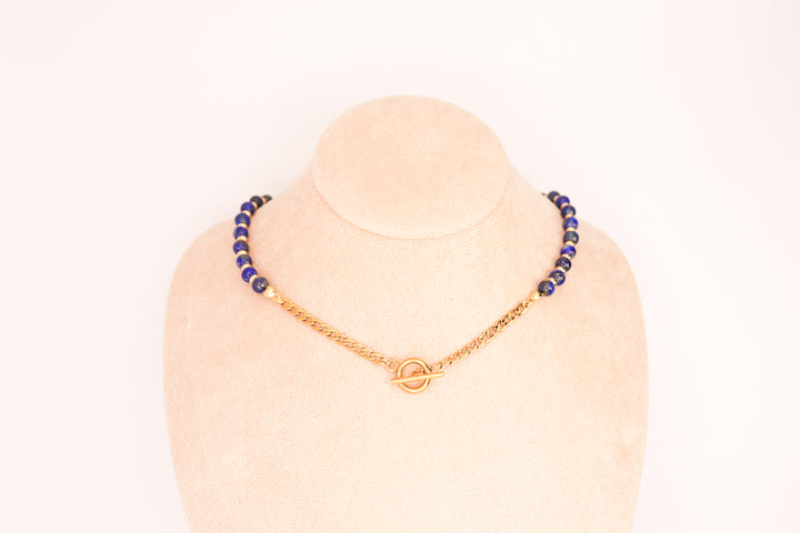CIRCÉ | Collier en Lapis lazuli et plaqué Or 18 et 24 carats