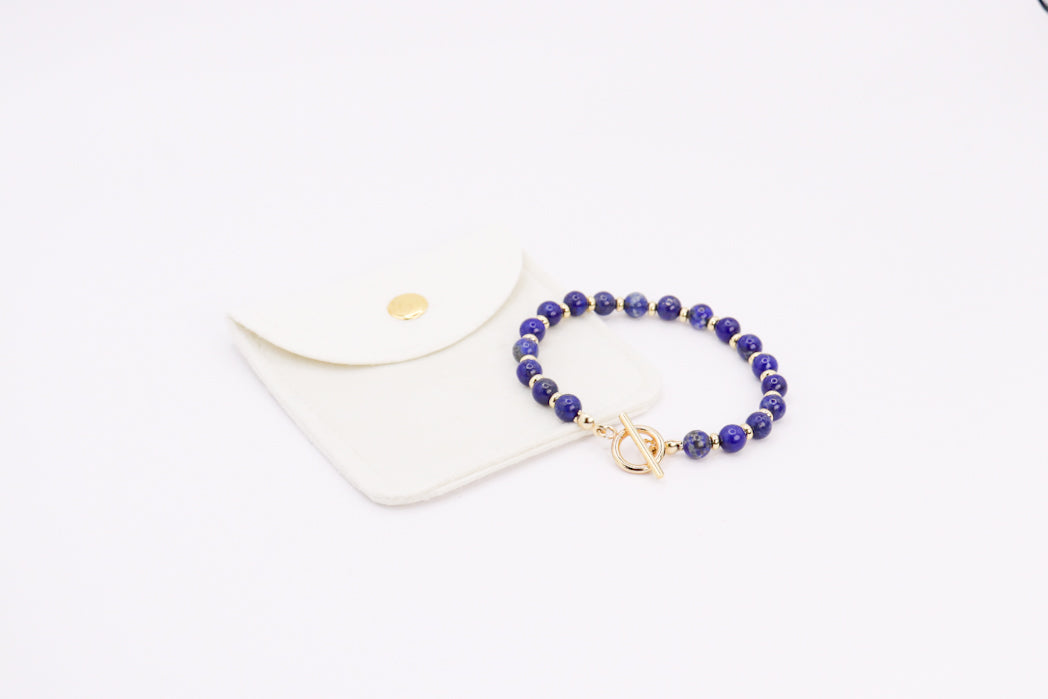 CIRCÉ | Bracelet en Jaspe rouge et plaqué Or 18 et 24 carats