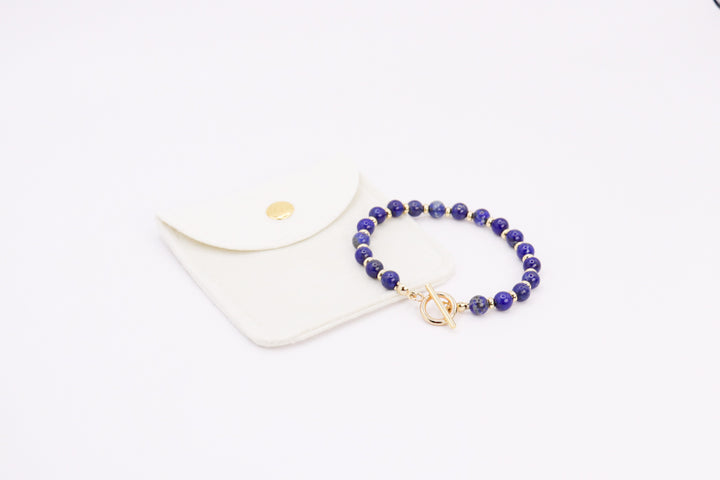 CIRCÉ | Bracelet en Jaspe rouge et plaqué Or 18 et 24 carats