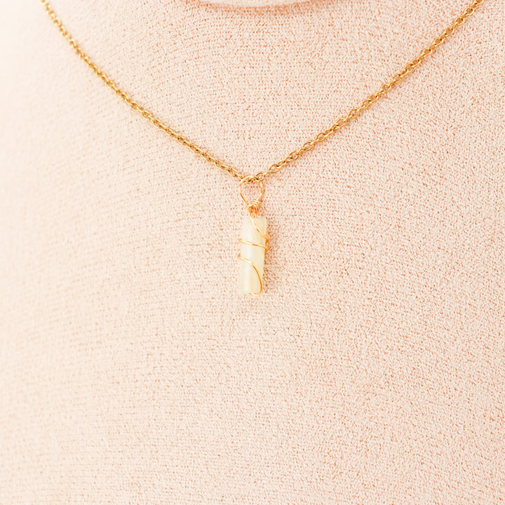 Pendentif | Mini piliers en Jade "Fleurs de prunier"