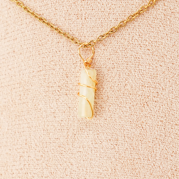 Pendentif | Mini piliers en Jade "Fleurs de prunier"