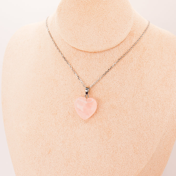 Pendentif | Coeur en Quartz Rose