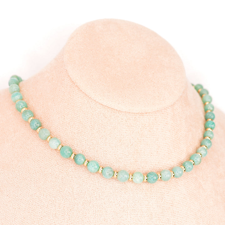 Collier en Amazonite et plaqué or véritable collection circé