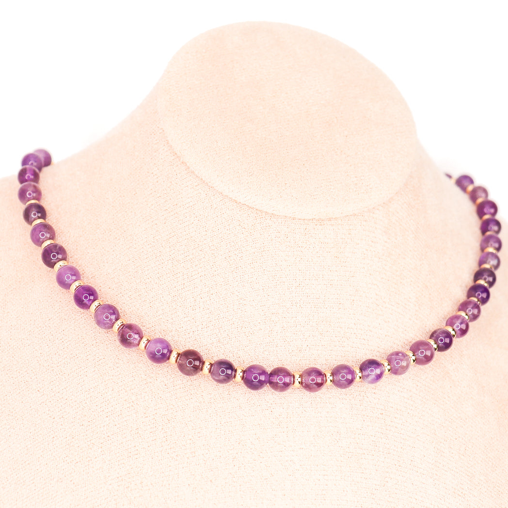Collier en Améthyste et plaqué or véritable collection circé