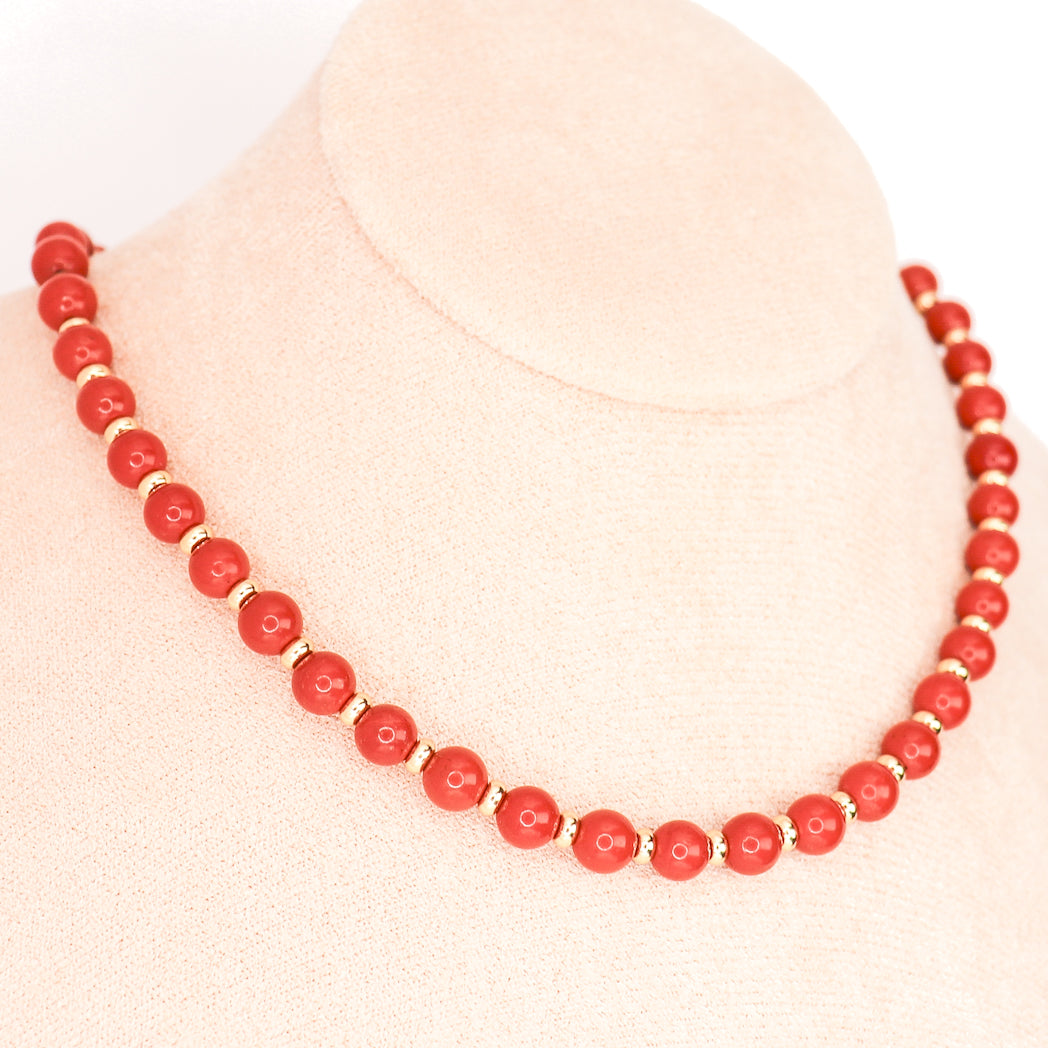 Collier en Jaspe rouge et plaqué or véritable collection circé