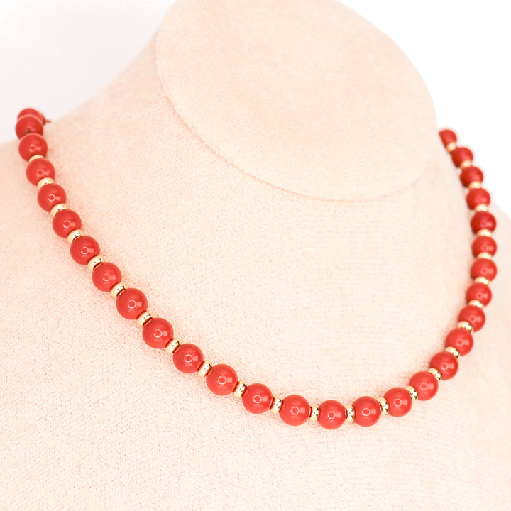 Collier en Jaspe rouge et plaqué or véritable collection circé