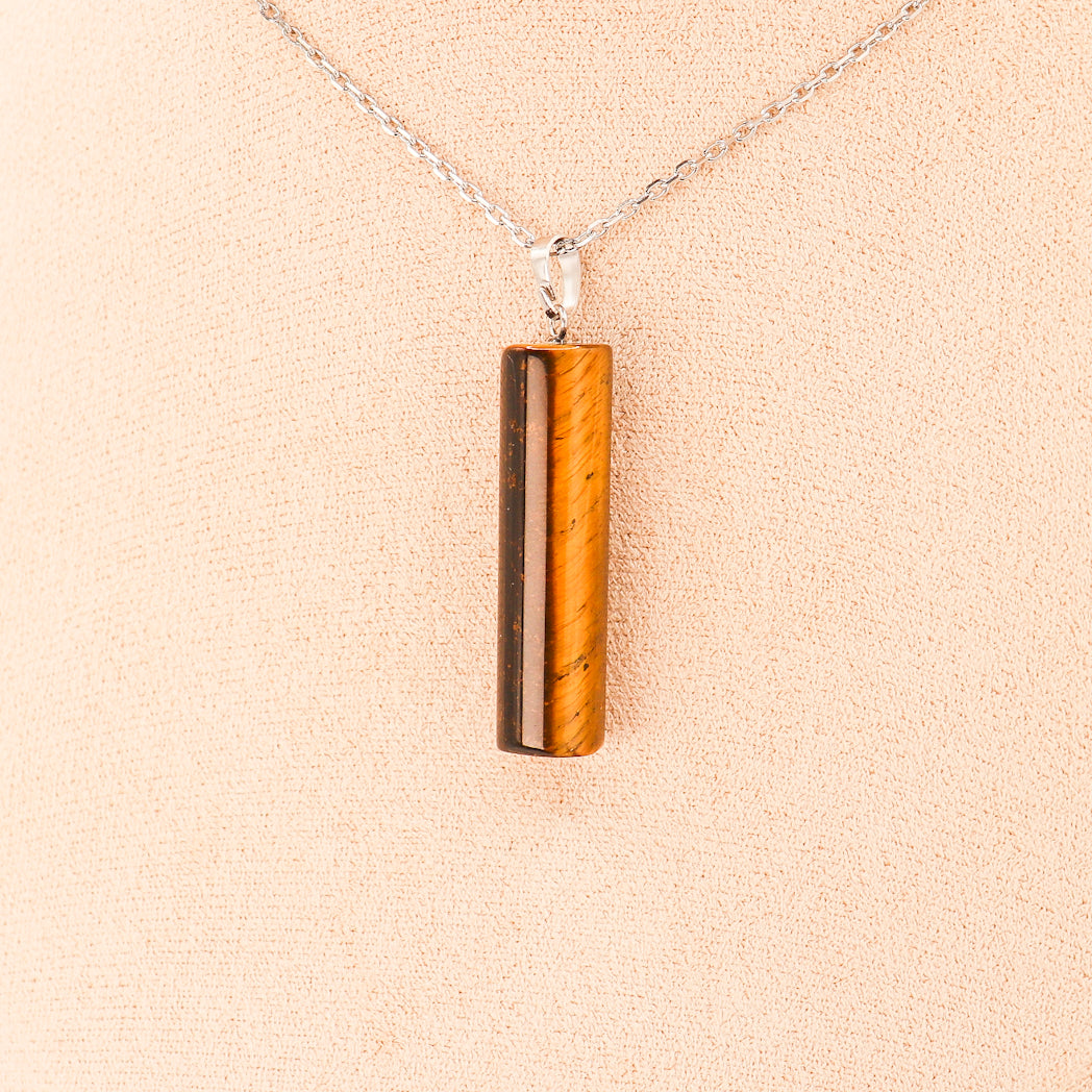 Pendentif en oeil de tigre en forme de pilier