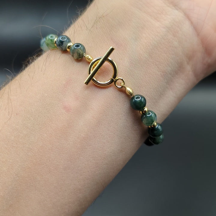 CIRCÉ | Bracelet en Agate mousse et plaqué Or 18 et 24 carats