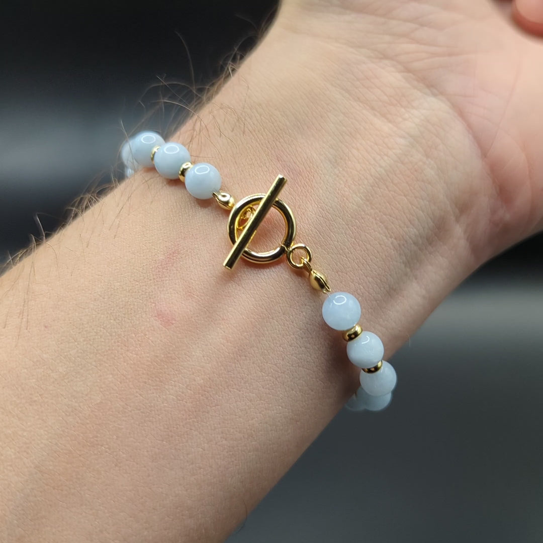 CIRCÉ | Bracelet en Aigue-marine et plaqué Or 18 et 24 carats
