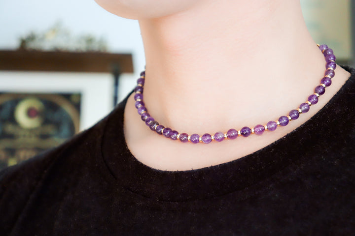 CIRCÉ | Collier en Améthyste et plaqué Or 18 et 24 carats