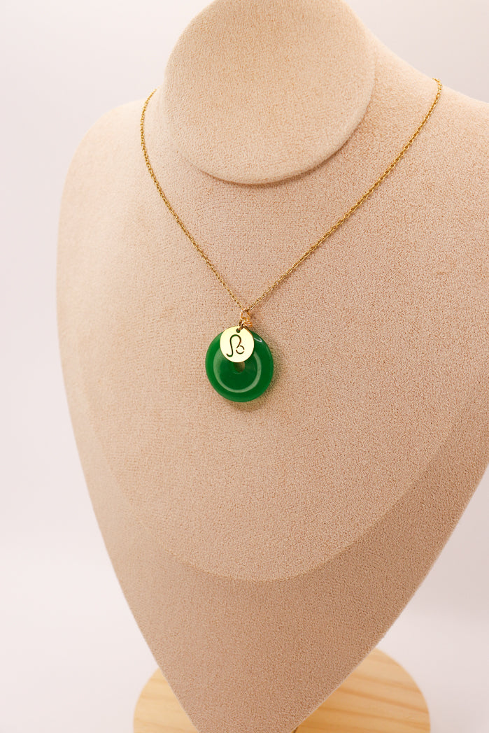 PERSONNALISÉ | Pendentif Donut en Jade + Charm Astro