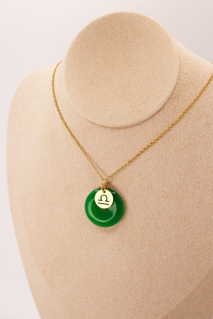 PERSONNALISÉ | Pendentif Donut en Jade + Charm Astro