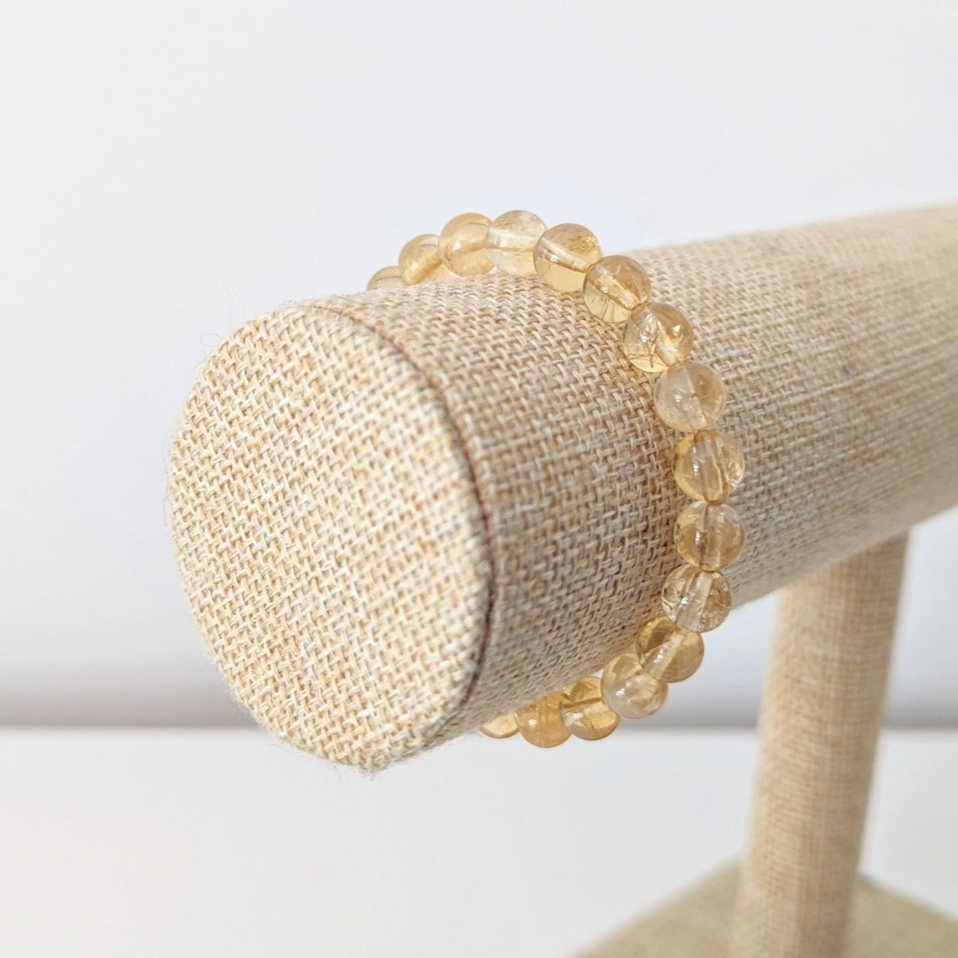 Bracelet citrine naturelle perles 8mm