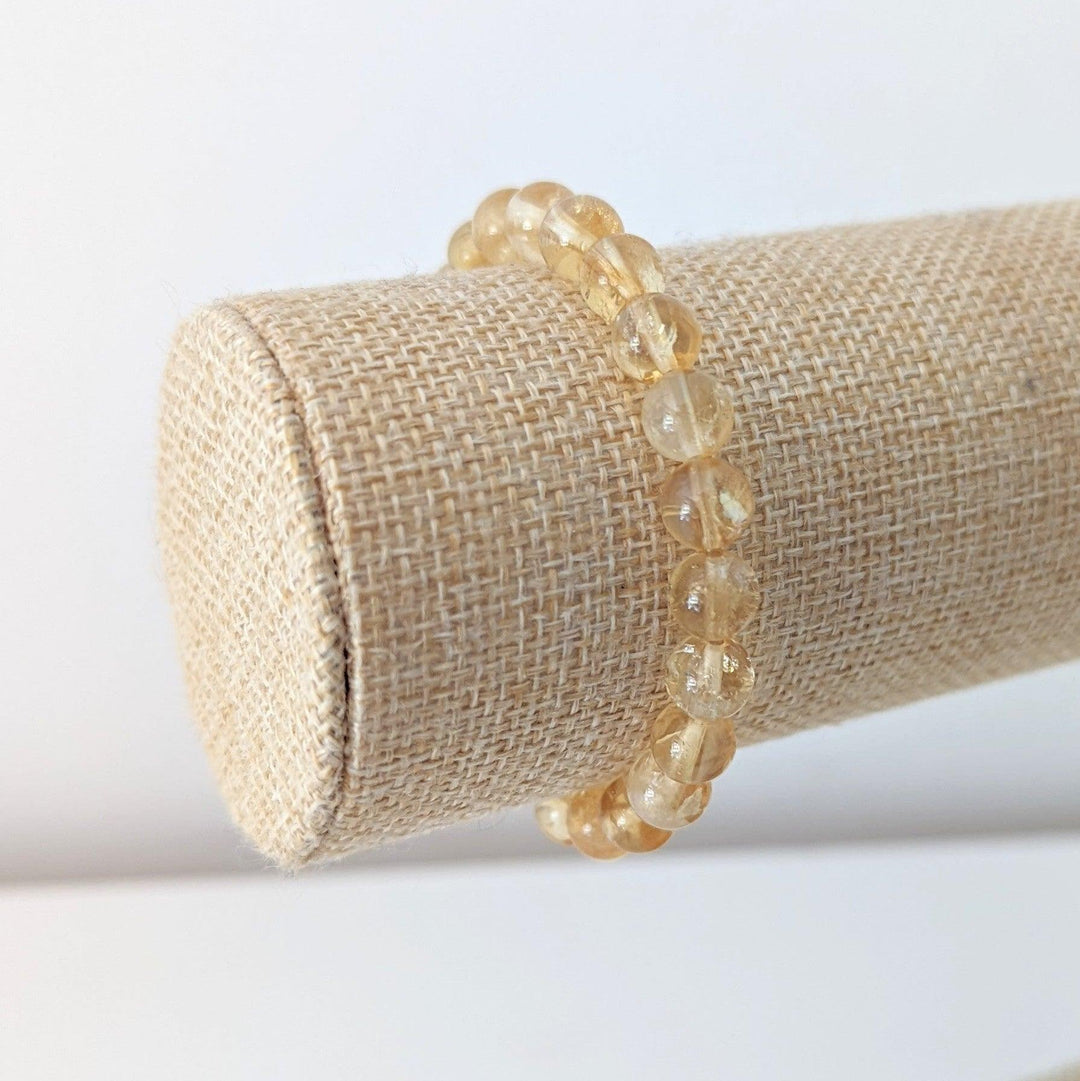 Bracelet citrine naturelle perles 8mm