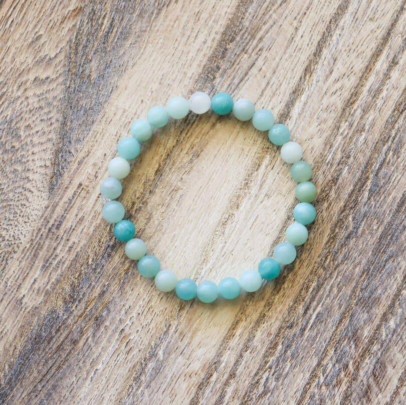 Bracelet Amazonite, pierre naturelle en perles rondes 6mm