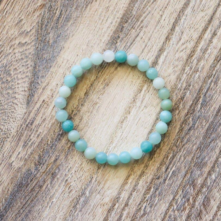 Bracelet Amazonite, pierre naturelle en perles rondes 6mm
