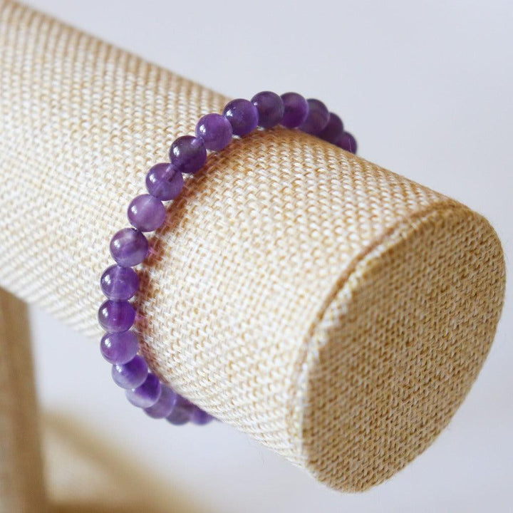 Bracelet Amethyste veritable, perles rondes 6mm