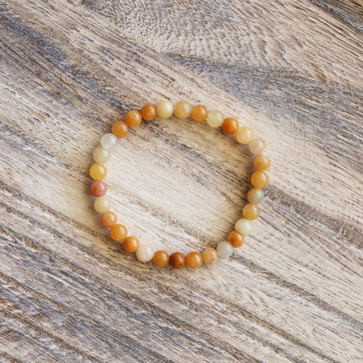 Bracelet Aventurine Jaune, perles rondes naturelles 6mm