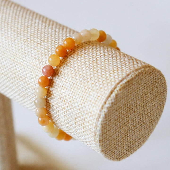 Aventurine Jaune naturelle en bracelet, perles rondes 6mm